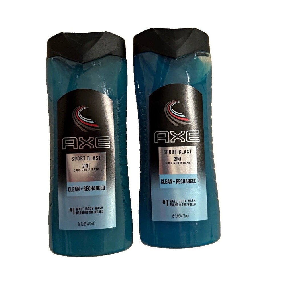 2 AXE Sport Blast 2-in-1 Body & Hair Wash Clean + Recharged discontinued
